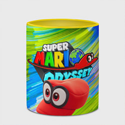Кружка 3D Super Mario Odyssey - Nintendo - Бейсболка, цвет: 3D-белый + желтый — фото 2