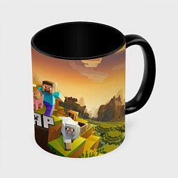 Кружка 3D Захар Minecraft, цвет: 3D-белый + черный