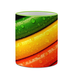 Кружка 3D Мокрые карандаши, цвет: 3D-светло-зеленый кант — фото 2