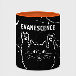 Кружка 3D Группа Evanescence и рок кот, цвет: 3D-белый + оранжевый — фото 2