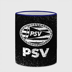 Кружка 3D PSV с потертостями на темном фоне, цвет: 3D-синий кант — фото 2