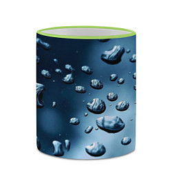 Кружка 3D Капли воды на матовом стекле - текстура, цвет: 3D-светло-зеленый кант — фото 2