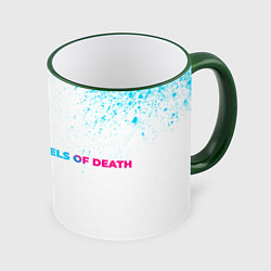 Кружка 3D Angels of Death neon gradient style: надпись и сим, цвет: 3D-зеленый кант