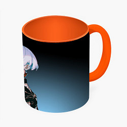 Кружка 3D Взгляд Изана, цвет: 3D-белый + оранжевый