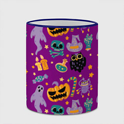 Кружка 3D Happy Halloween - holiday pattern, цвет: 3D-синий кант — фото 2