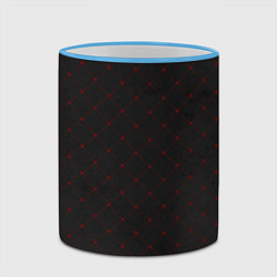Кружка 3D Красные плитки на черном фоне, цвет: 3D-небесно-голубой кант — фото 2