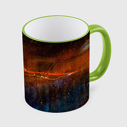 Кружка 3D Тени, блёстки и краски во тьме, цвет: 3D-светло-зеленый кант
