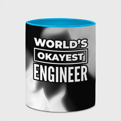 Кружка 3D Worlds okayest engineer - dark, цвет: 3D-белый + небесно-голубой — фото 2