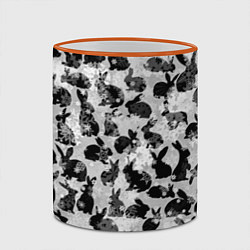 Кружка 3D Черные новогодние кролики, цвет: 3D-оранжевый кант — фото 2