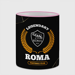 Кружка 3D Лого Roma и надпись legendary football club на тем, цвет: 3D-розовый кант — фото 2