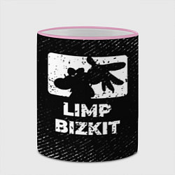 Кружка 3D Limp Bizkit с потертостями на темном фоне, цвет: 3D-розовый кант — фото 2