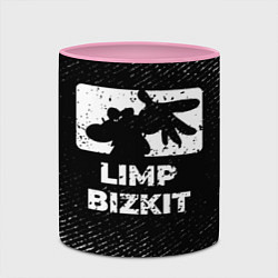 Кружка 3D Limp Bizkit с потертостями на темном фоне, цвет: 3D-белый + розовый — фото 2