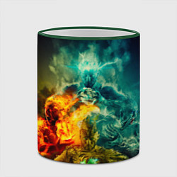 Кружка 3D 4 элемента - природные стихии, цвет: 3D-зеленый кант — фото 2