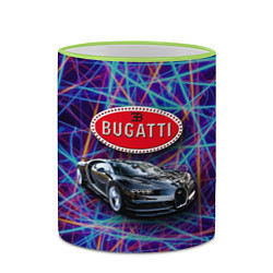 Кружка 3D Bugatti - Italy - мечта автомобилиста, цвет: 3D-светло-зеленый кант — фото 2