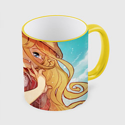 Кружка 3D Лайза, цвет: 3D-желтый кант