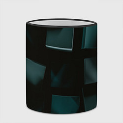 Кружка 3D Геометрические тёмные кубы, цвет: 3D-черный кант — фото 2