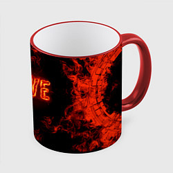 Кружка 3D Fire love, цвет: 3D-красный кант