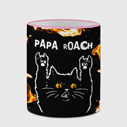Кружка 3D Papa Roach рок кот и огонь, цвет: 3D-розовый кант — фото 2