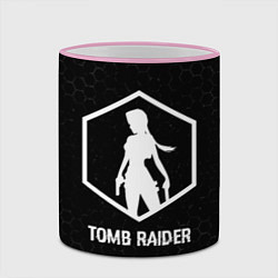Кружка 3D Tomb Raider glitch на темном фоне, цвет: 3D-розовый кант — фото 2