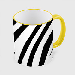 Кружка 3D Камуфляж зебры, цвет: 3D-желтый кант