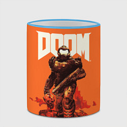 Кружка 3D DOOM - Doomguy, цвет: 3D-небесно-голубой кант — фото 2