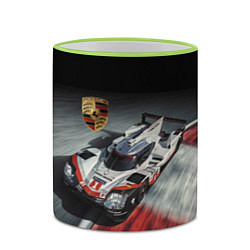 Кружка 3D Porsche - racing team - motorsport, цвет: 3D-светло-зеленый кант — фото 2