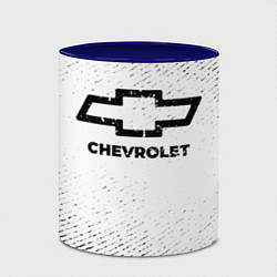 Кружка 3D Chevrolet с потертостями на светлом фоне, цвет: 3D-белый + синий — фото 2