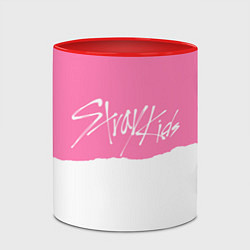 Кружка 3D Stray Kids pink and white, цвет: 3D-белый + красный — фото 2