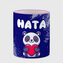 Кружка 3D Ната панда с сердечком, цвет: 3D-розовый кант — фото 2