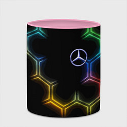 Кружка 3D Mercedes - neon pattern, цвет: 3D-белый + розовый — фото 2