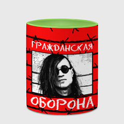 Кружка 3D Егор Летов - Гражданская Оборона, цвет: 3D-белый + светло-зеленый — фото 2