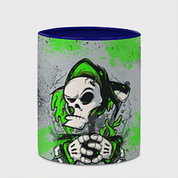 Кружка 3D Slipknot скелет green, цвет: 3D-белый + синий — фото 2