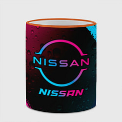 Кружка 3D Nissan - neon gradient, цвет: 3D-оранжевый кант — фото 2