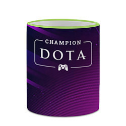 Кружка 3D Dota gaming champion: рамка с лого и джойстиком на, цвет: 3D-светло-зеленый кант — фото 2