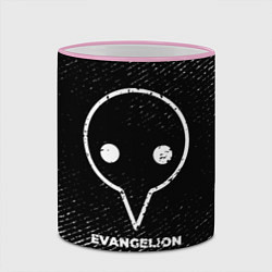 Кружка 3D Evangelion с потертостями на темном фоне, цвет: 3D-розовый кант — фото 2