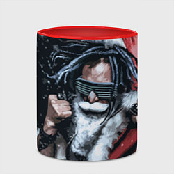 Кружка 3D Cool Santa Rastaman, цвет: 3D-белый + красный — фото 2