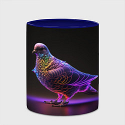 Кружка 3D Неоновый голубь, цвет: 3D-белый + синий — фото 2
