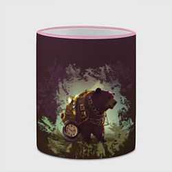 Кружка 3D Сила медведя, цвет: 3D-розовый кант — фото 2