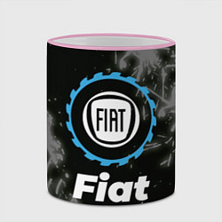 Кружка 3D Fiat в стиле Top Gear со следами шин на фоне, цвет: 3D-розовый кант — фото 2