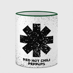 Кружка 3D Red Hot Chili Peppers с потертостями на светлом фо, цвет: 3D-зеленый кант — фото 2