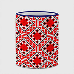 Кружка 3D Белорусская вышивка - орнамент, цвет: 3D-синий кант — фото 2