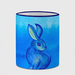 Кружка 3D Водяной кролик символ 2023, цвет: 3D-синий кант — фото 2