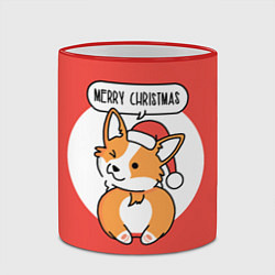 Кружка 3D Рождественский лис, цвет: 3D-красный кант — фото 2
