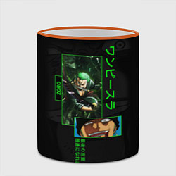 Кружка 3D One Piece: Zoro, цвет: 3D-оранжевый кант — фото 2