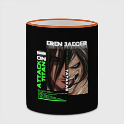 Кружка 3D Attack on Titan Eren Jaeger, цвет: 3D-оранжевый кант — фото 2