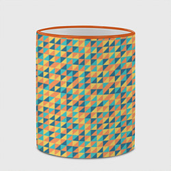 Кружка 3D Абстрактный мозаичный узор, цвет: 3D-оранжевый кант — фото 2