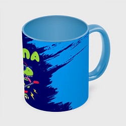 Кружка 3D Стёпа рокозавр, цвет: 3D-белый + небесно-голубой