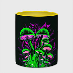 Кружка 3D Фантастические кислотные грибы, цвет: 3D-белый + желтый — фото 2