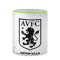 Кружка 3D Aston Villa с потертостями на светлом фоне, цвет: 3D-светло-зеленый кант — фото 2