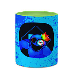 Кружка 3D Радужные друзья: Синий глитч, цвет: 3D-белый + светло-зеленый — фото 2